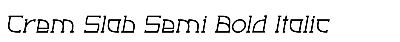 Crem Slab Semi Bold Italic